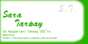 sara tarpay business card